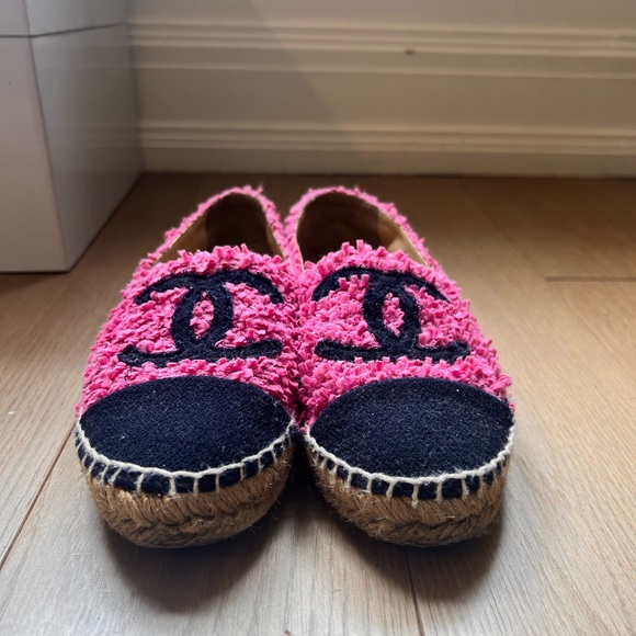 Chanel Espadrilles Pink /Navy Terry as 35/5 RARE! Authentic - Picture 8 of 12